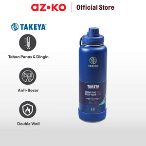 AZKO Takeya 1.2 ltr Botol Vacuum Flask Stainless - Biru Midnight