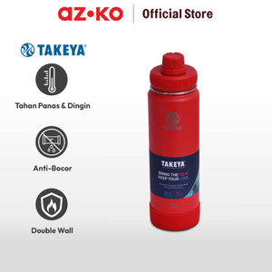AZKO Takeya 700 ml Botol Vacuum Flask Stainless - Merah Watermelon