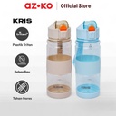 AZKO Kris Yuki Botol Minum Tritan Dengan Strap Water Drinking Bottle Botol Air Bpa Free Wadah Minuman Perlengkapan Minum Drinkware - Biru