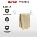 AZKO Stora Rak Penyimpanan - Putih Tempat Jemur Anduk Towel Drying Rack Bar Gantungan Handuk Perlengkapan Kamar Mandi Bathroom Tools - 53x7.5x10.8cm