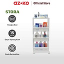 AZKO Stora Rak Troli 4 Tingkat Dengan Roda - Putih Tempat Penyimpanan Multifungsi Dengan Roda Storage Trolley Wheels Rack Perlengkapan Rumah Tangga - 3 Tingkat