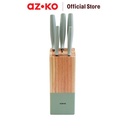 AZKO Kris Set 6 Pcs Pisau Dapur Dengan Block Penyimpanan - Turquoise