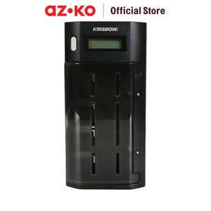 AZKO Krisbow Charger Baterai Universal 6 Slot Ctc Aa/Aaa/9V/C/D - Hitam