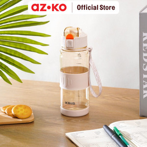 AZKO Kris Yuki Botol Minum Tritan Dengan Strap Water Drinking Bottle Botol Air Bpa Free Wadah Minuman Perlengkapan Minum Drinkware - Biru