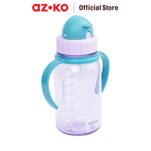 AZKO Kris Botol Minum Anak Flipstraw Dengan Handle Water Drinking Bottle Tempat Minum Anak-Anak Bpa Free Perlengkapan Minum Kids Tumbler - Ungu