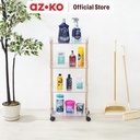 AZKO Stora Rak Troli Tingkat Dengan Roda Tempat Penyimpanan Multifungsi Dengan Roda Storage Trolley Wheels Rack Perlengkapan Rumah Tangga - 3 Tingkat