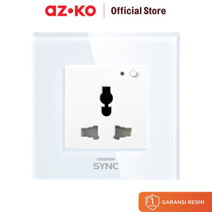 AZKO Krisbow Sync Smart Stop Kontak Dinding Universal Monitoring Function Electric Socket Terminal Colokan Listrik Pintar Kotak Kontak Peralatan Elektronik Smart Plug Wifi