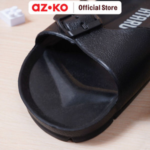 AZKO Ataru Ukuran 40 Sandal Wanita Thin Buckle Strap Slides - Hitam Women Slipper Sendal Kasual Alas Kaki Perempuan Stylish