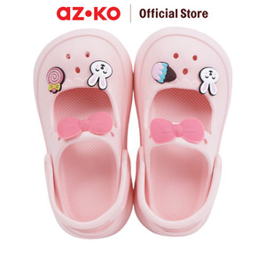 AZKO Ataru Ukuran 26 Sandal Anak Clogs Mary Jane - Pink Kid Slippers Sepatu Sandal Alas Kaki Sendal Santai Anak