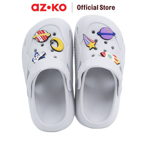 AZKO Ataru Ukuran 29 Sandal Anak Clogs Wide - Abu-Abu Kid Slippers Sepatu Sandal Alas Kaki Sendal Santai Anak