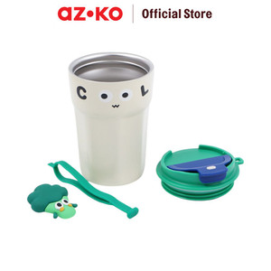 AZKO Ataru 420 ml Mug Vacuum Flask - Putih/Hijau tempat air minum panas dingin wadah minuman vakum flask perlengkapan minum