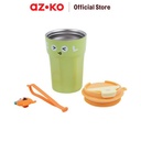 AZKO Ataru 420 ml Mug Vacuum Flask - Hijau/Kuning tempat air minum panas dingin wadah minuman vakum flask perlengkapan minum