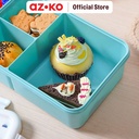 AZKO Ataru 1.3 ltr Kotak Makan 3 Sekat Dino - Biru lunch box food grade food box kotak bekal makan wadah makanan