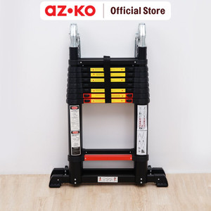 AZKO Fixsteps 6.3 mtr Tangga Teleskopik Soft Close 2X9 Step - Hitam telescopic ladder multifunction household ladder peralatan rumah