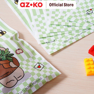 AZKO Ataru 16.5X20 cm Set 8 Pcs Kantong Kado Plastik Dengan Handle kantong hadiah pembungkus kado dengan handle aksesori hadiah