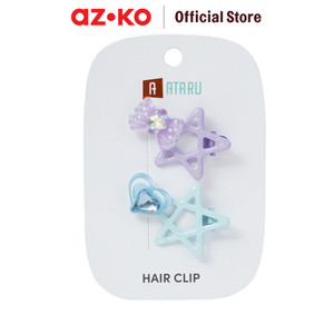 AZKO Ataru Set 2 Pcs Jepit Rambut Star Outline Gem - Biru/Ungu hair clip aksesoris jepitan cewek penjepit hiasan rambut wanita aksesori kepala