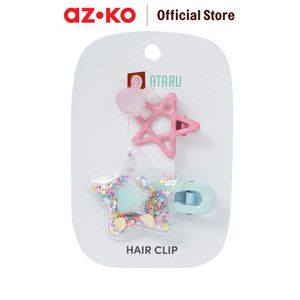 AZKO Ataru Set 2 Pcs Jepit Rambut Star Combination - Pink hair clip aksesoris jepitan cewek penjepit hiasan rambut wanita aksesori kepala