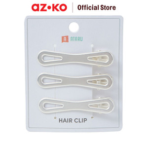 AZKO Ataru Set 3 Pcs Jepit Rambut Ribbon - Silver hair clip aksesoris jepitan cewek penjepit hiasan rambut wanita aksesori kepala