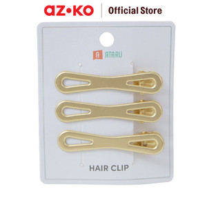 AZKO Ataru Set 3 Pcs Jepit Rambut Ribbon - Gold hair clip aksesoris jepitan cewek penjepit hiasan rambut wanita aksesori kepala