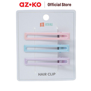 AZKO Ataru Set 3 Pcs Jepit Rambut Holo Rectangle - Cokelat hair clip aksesoris jepitan cewek penjepit hiasan rambut wanita aksesori kepala