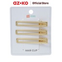 AZKO Ataru Set 3 Pcs Jepit Rambut Rectangle - Gold hair clip aksesoris jepitan cewek penjepit hiasan rambut wanita aksesori kepala