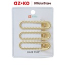 AZKO Ataru Set 3 Pcs Jepit Rambut Hole - Gold hair clip aksesoris jepitan cewek penjepit hiasan rambut wanita aksesori kepala