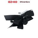 AZKO Ataru Jepit Rambut Round Pearl Ribbon - Hitam hair clip claw aksesoris jepitan cewek penjepit hiasan rambut wanita aksesori kepala