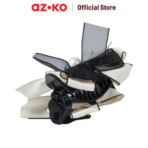 AZKO Ataru Jepit Rambut Pearl Ribbon - Krem/Hitam hair clip claw aksesoris jepitan cewek penjepit hiasan rambut wanita aksesori kepala