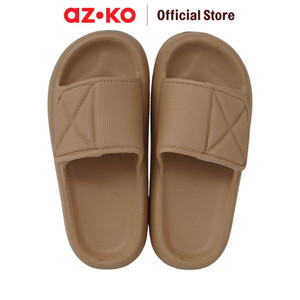 AZKO Ataru Sandal Slides Pattern Single Color - Cokelat Sendal Unisex Alas Kaki Slide Cewek Cowok Fashion Wanita Dan Pria