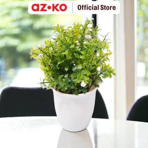 AZKO Arthome Bunga Artifisial Grass Star Potted  - Putih