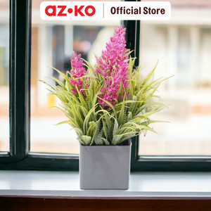 AZKO Arthome Bunga Artifisial Grass Lavender Dengan Pot - Ungu - Biru