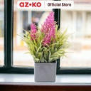 AZKO Arthome Bunga Artifisial Grass Lavender Dengan Pot - Ungu - Biru