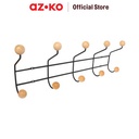 AZKO Stora 45x16x8 Cm Gantungan Pakaian Dinding 5 Kait - Hitam