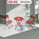 AZKO Soleil Lucia Bistro Set Kursi & Meja Lipat Teras - Merah
