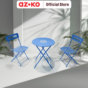 AZKO Soleil Lucia Bistro Set Kursi & Meja Lipat Teras - Biru