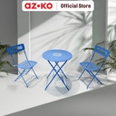 AZKO Soleil Lucia Bistro Set Kursi & Meja Lipat Teras - Biru