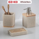 AZKO Stora 8.1x8.1x14.2Cm Dispenser Sabun Cair Pump Polyresin Beige