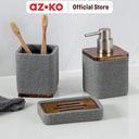 AZKO Stora 8.1x8.1x14.2Cm Dispenser Sabun Cair Pump Polyresin Abu-Abu