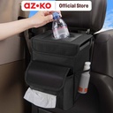 AZKO Otto Klasse Tempat Sampah Mobil Dengan Organizer Backseat Hitam
