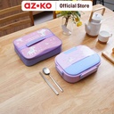 AZKO Kris Kotak Makan Sekat Dengan Soup Pot & Tas Lunch Box Food Box Kotak Bekal Makan Dengan Insulated Bag Wadah Makanan - Dino