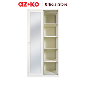 AZKO Masterspace 90X55X195 cm Lemari Pakaian 2 Pintu Geser - Putih