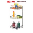 AZKO Stora Rak Sudut Kamar Mandi Chrome 3 Tingkat - Hitam