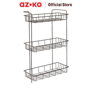 AZKO Stora Rak Kamar Mandi Chrome 3 Tingkat - Hitam
