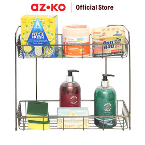 AZKO Stora Rak Kamar Mandi Chrome 2 Tingkat - Hitam