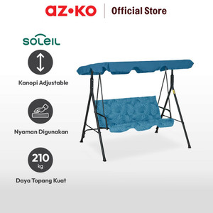 AZKO Soleil Kursi Ayun Dengan Motif Leaves - Biru