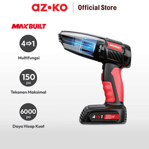 AZKO Maxbuilt Penghisap Debu Mobil 4 In 1 Cordless - Hitam/Merah