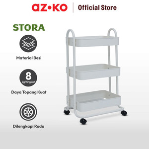 AZKO Stora 46x34x76 Cm Rak Troli 3 Tingkat - Putih