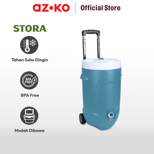 AZKO Stora 20 Ltr Wadah Pendingin Cooler Dengan Roda - Biru