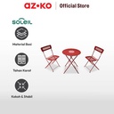 AZKO Soleil Lucia Bistro Set Kursi & Meja Lipat Teras - Merah