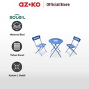 AZKO Soleil Lucia Bistro Set Kursi & Meja Lipat Teras - Biru